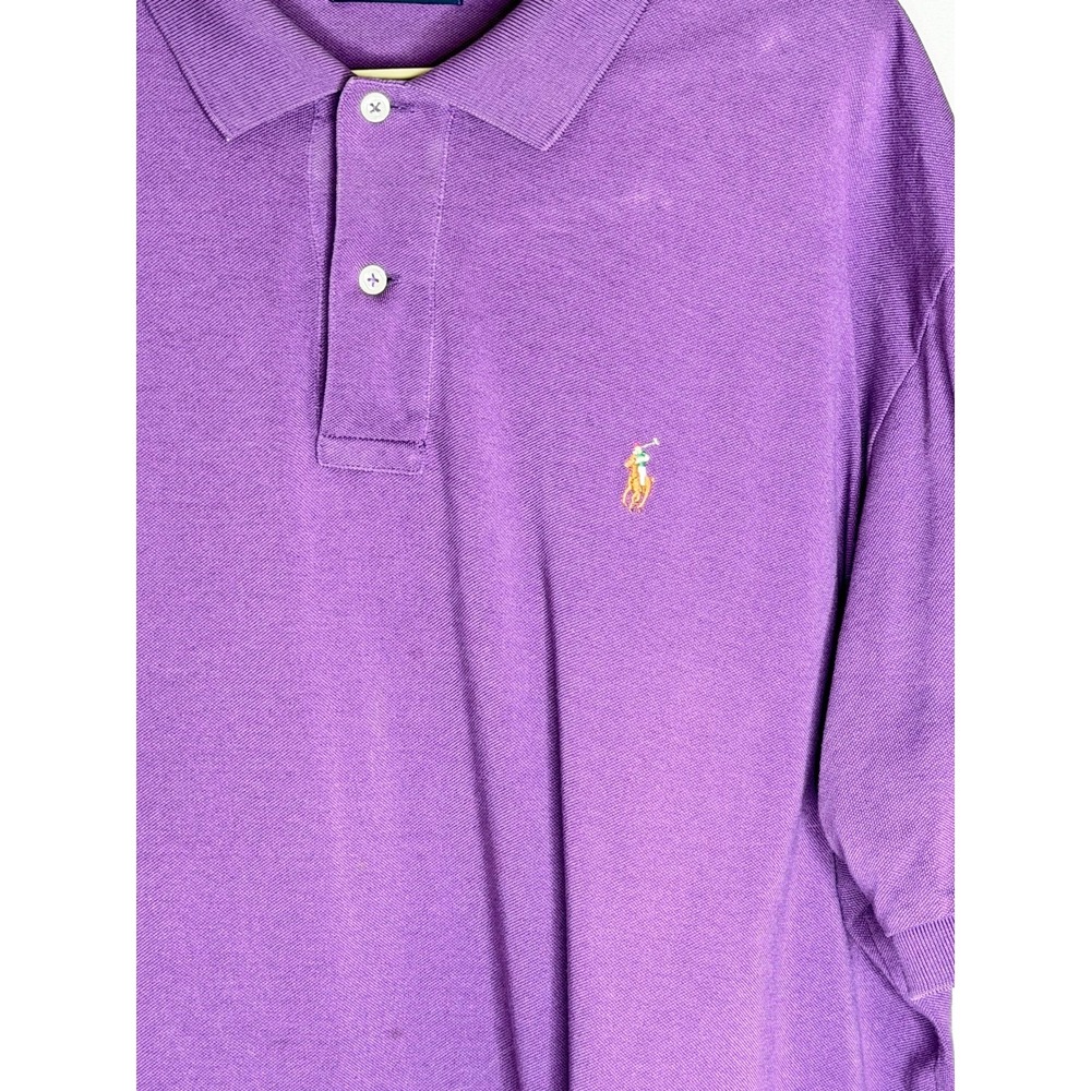 Polo Ralph Lauren Mens XL Purple Mercerized Pima Mesh Short Sleeve Polo Shirt - Picture 7 of 7